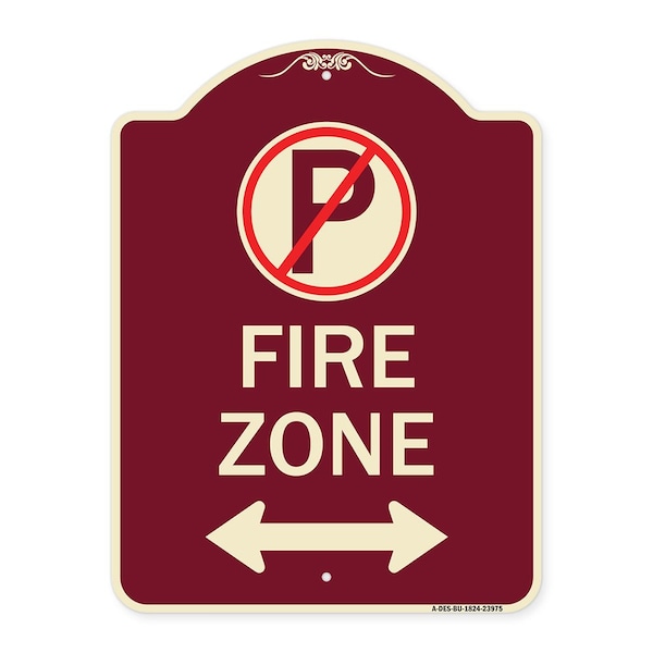 Signmission Fire Zone Heavy-Gauge Aluminum Architectural Sign, 24" x 18", BU-1824-23975 A-DES-BU-1824-23975 - main